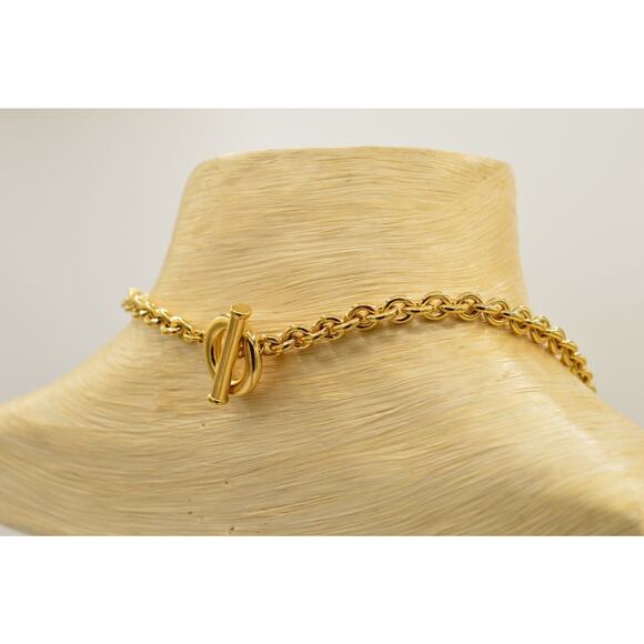 Givenchy Vintage Collar Necklace Chunky Linked Chain Gold Toggle Signed 80s BinP - Picture 8 of 12